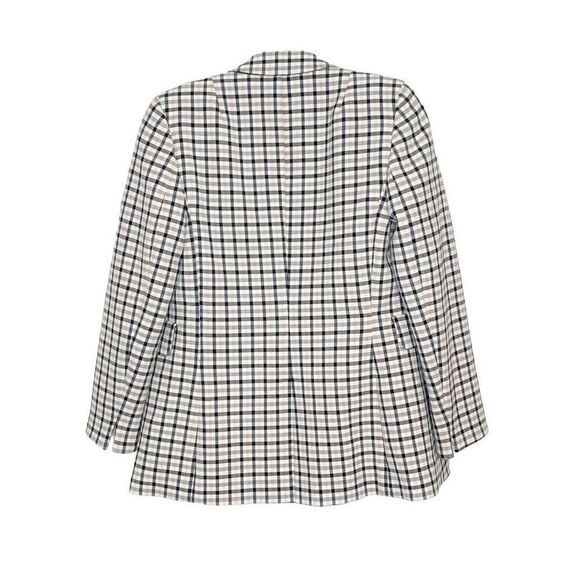 The Akris Punto Glen Check Blazer Jacket Cream Black Lavender Plaid Size 4 Small - Picture 5 of 14